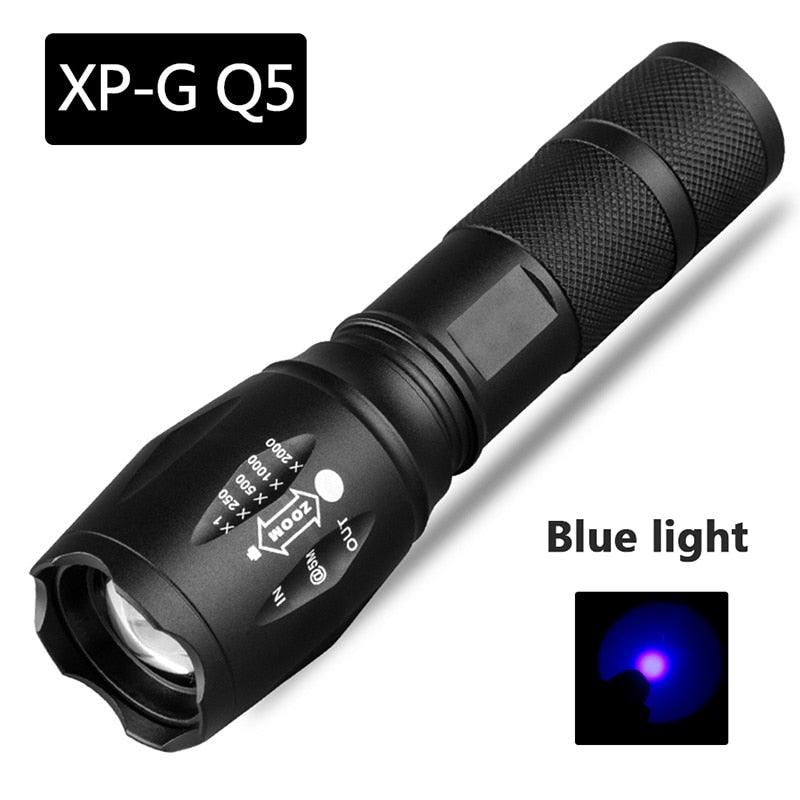 Waterproof Z45 Led Flashlight Ultra Bright Waterproof MINI Torch T6/L2/V6 zoomable 5 Modes 18650 rechargeable Battery for camping tactica Led Mini Water-Resistant Torch Light For Indoor & Outdoor Camping Hiking Accessories Gear