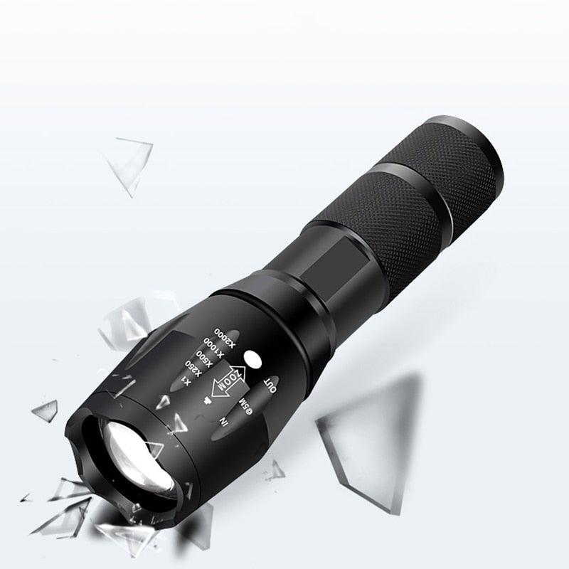 Waterproof Z45 Led Flashlight Ultra Bright Waterproof MINI Torch T6/L2/V6 zoomable 5 Modes 18650 rechargeable Battery for camping tactica Led Mini Water-Resistant Torch Light For Indoor & Outdoor Camping Hiking Accessories Gear